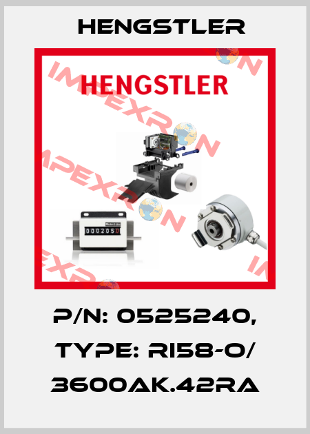 p/n: 0525240, Type: RI58-O/ 3600AK.42RA Hengstler
