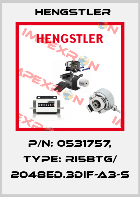 p/n: 0531757, Type: RI58TG/ 2048ED.3DIF-A3-S Hengstler