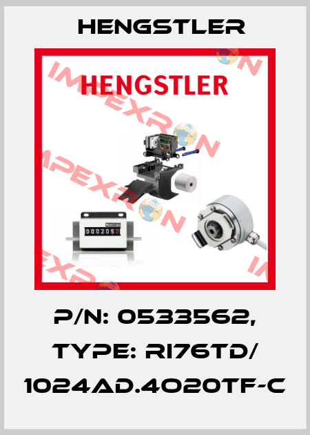 p/n: 0533562, Type: RI76TD/ 1024AD.4O20TF-C Hengstler