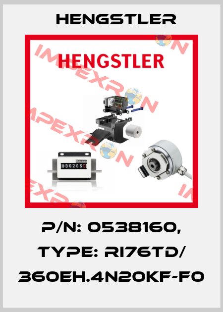 p/n: 0538160, Type: RI76TD/ 360EH.4N20KF-F0 Hengstler