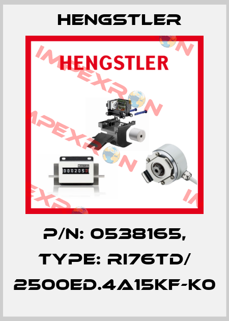 p/n: 0538165, Type: RI76TD/ 2500ED.4A15KF-K0 Hengstler