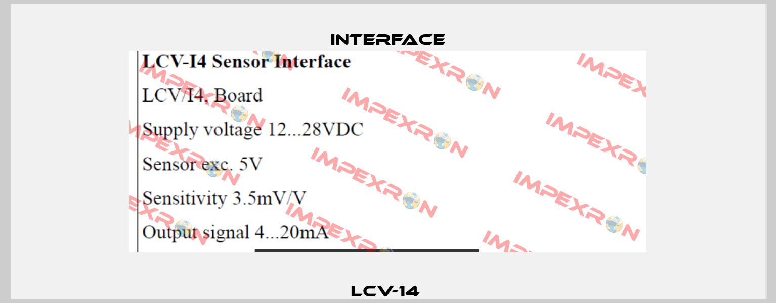 LCV-14  Interface
