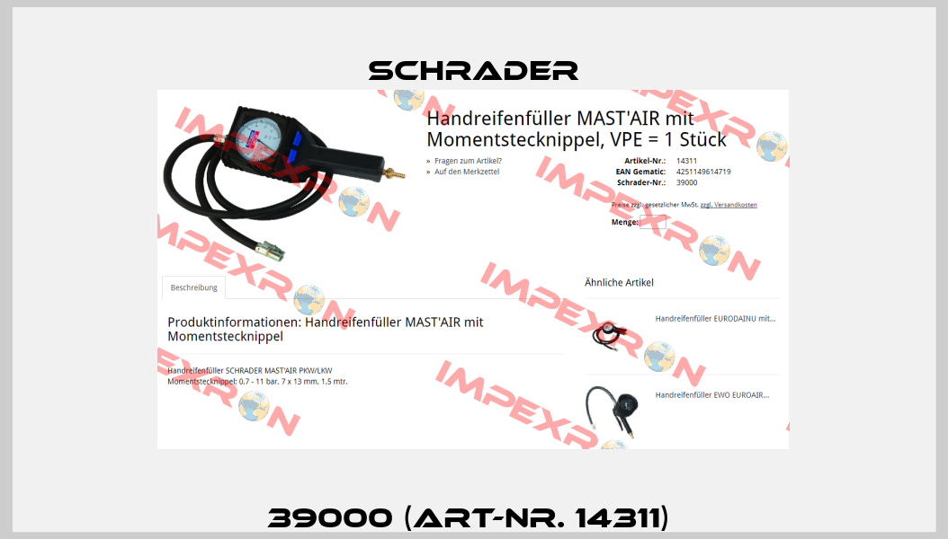 39000 (Art-Nr. 14311)  Schrader