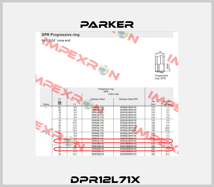 DPR12L71X  Parker