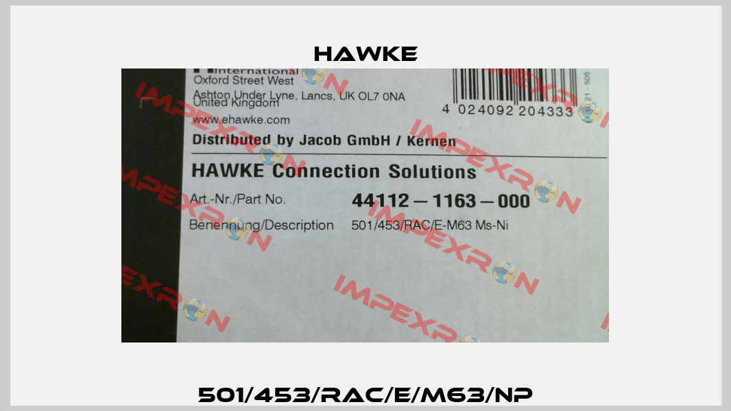 501/453/RAC/E/M63/NP Hawke