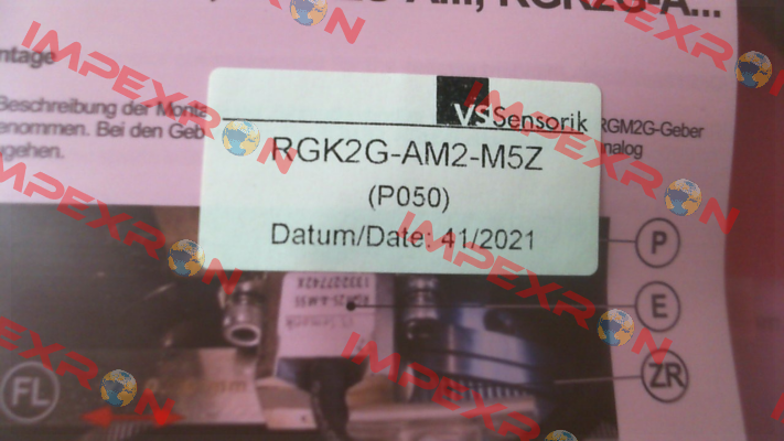 00-20-000192, Type: RGK2G-AM2-M5Z/P050 VS Sensorik