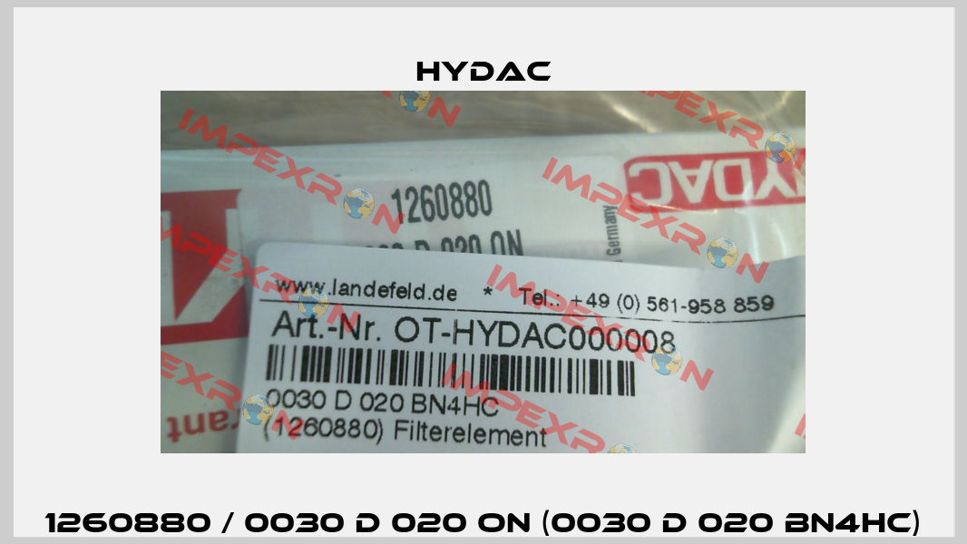 1260880 / 0030 D 020 ON (0030 D 020 BN4HC) Hydac
