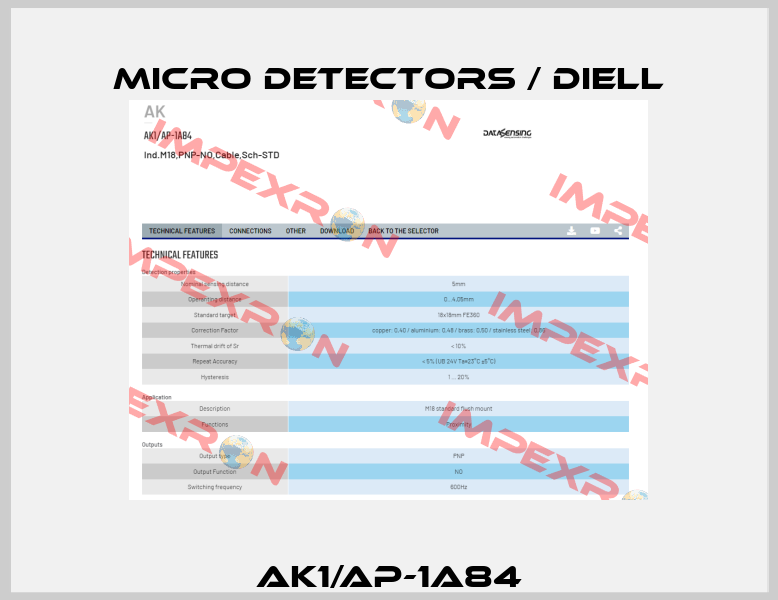 AK1/AP-1A84 Micro Detectors / Diell