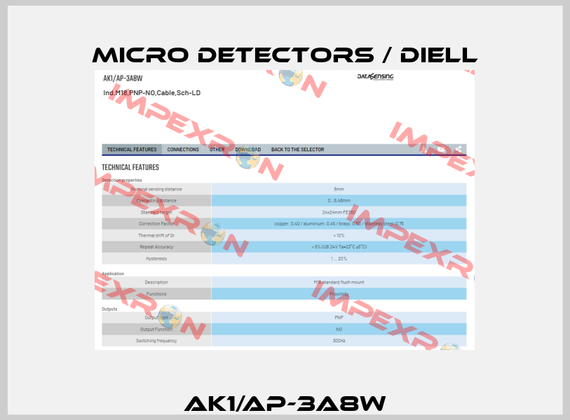 AK1/AP-3A8W Micro Detectors / Diell